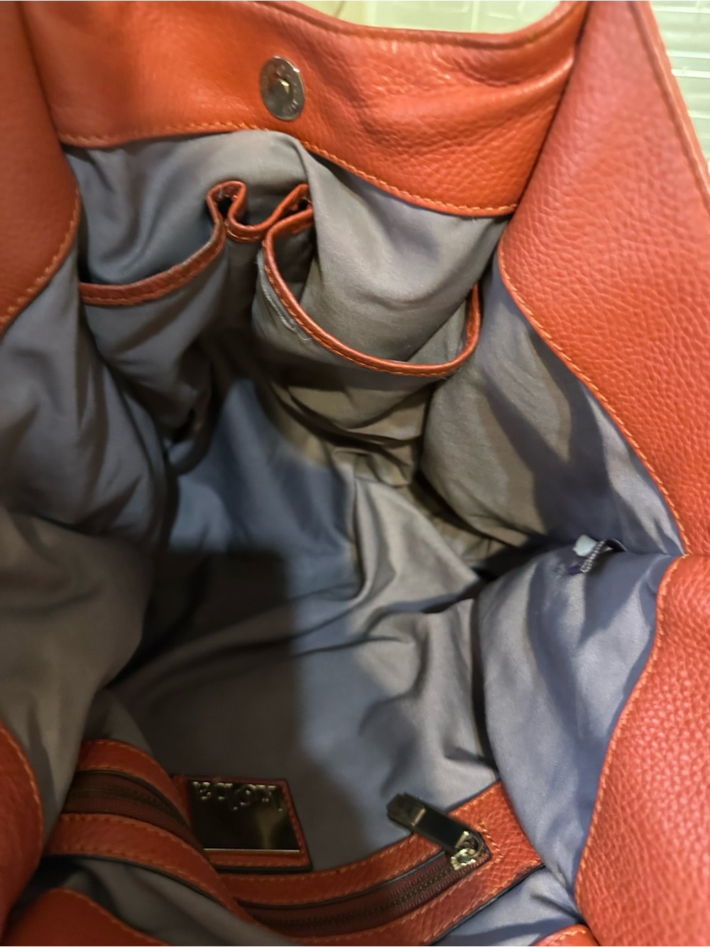 KOOBA-Beautiful Pebbled Shoulder Tote Burn Orange. - Picture 3 of 12